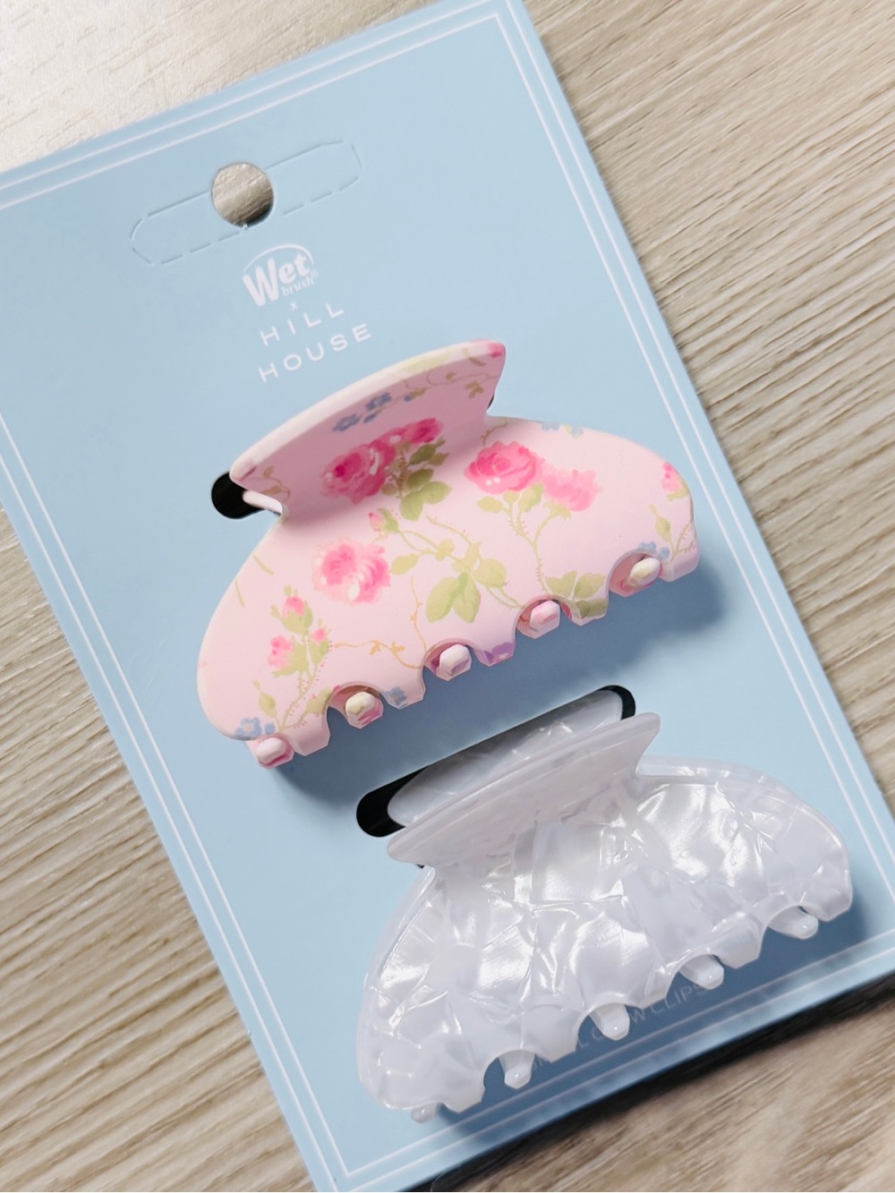 Limited Edition Hill House Claw Clip Set-Pink Floral/White Pearl HTF & SOLD OUT